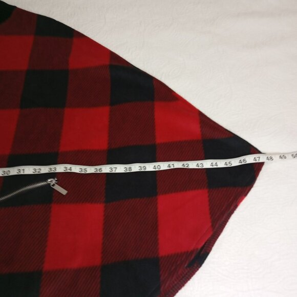 Le Moda Cape Coat Plaid Zipper Pockets & Ribbed Collar Womens Outerwear One Size - Picture 7 of 7